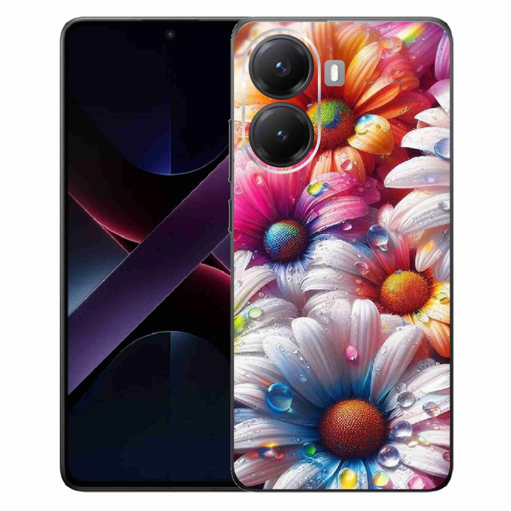 Gél borítás mmCase a Xiaomi Poco X7 Pro 5G számára - színes százszorszépek