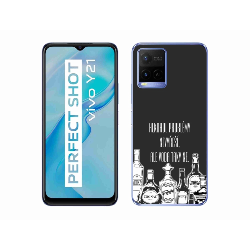 Gél borító mmCase Vivo Y21/Y21s/Y33s - vicces szöveg fekete háttérrel