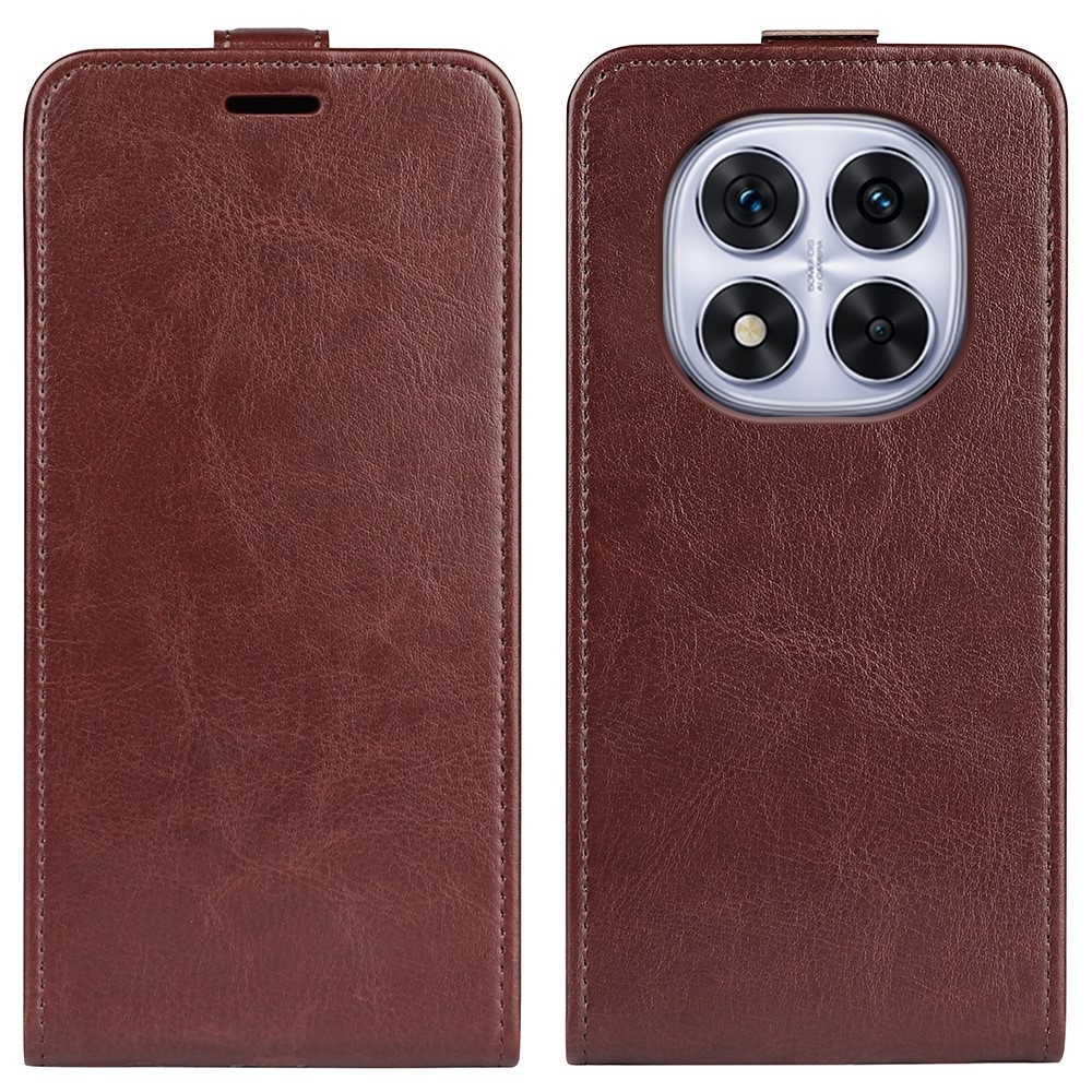 Függőleges könyvtáska Xiaomi Redmi Note 14 Pro 5G/Poco X7 5G számára - barna