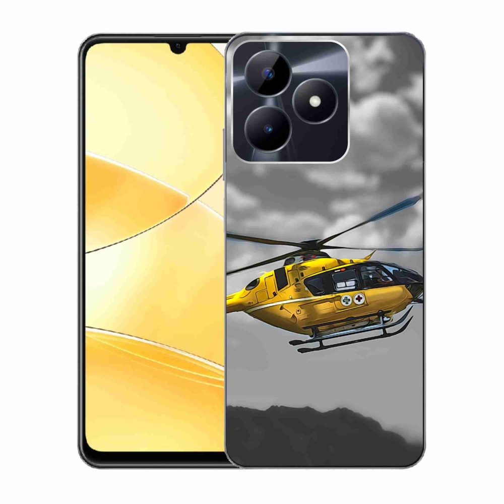 Zselés tok mmCase a Realme C51/C53 készülékhez - sárga helikopter