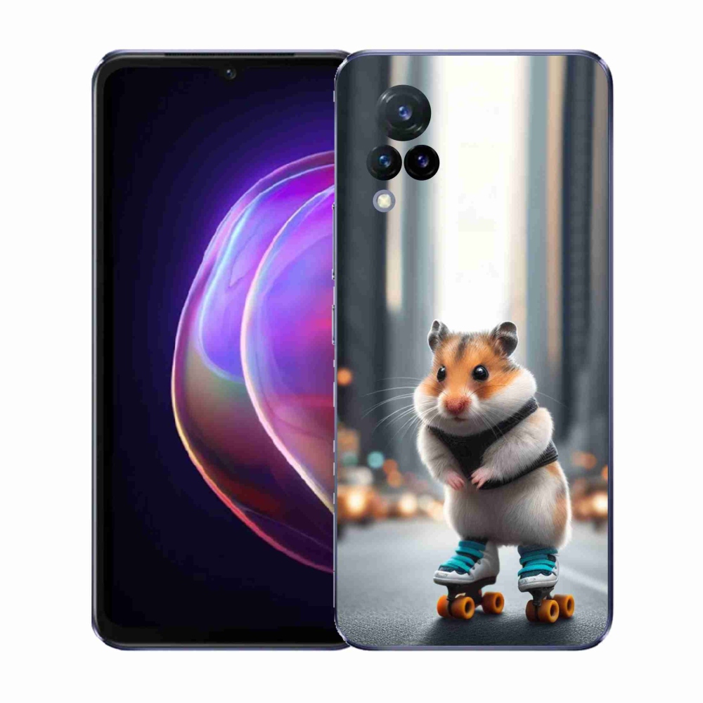 Zselés borítás mmCase a Vivo V21 4G/5G készülékhez - hörcsög a korcsolyán