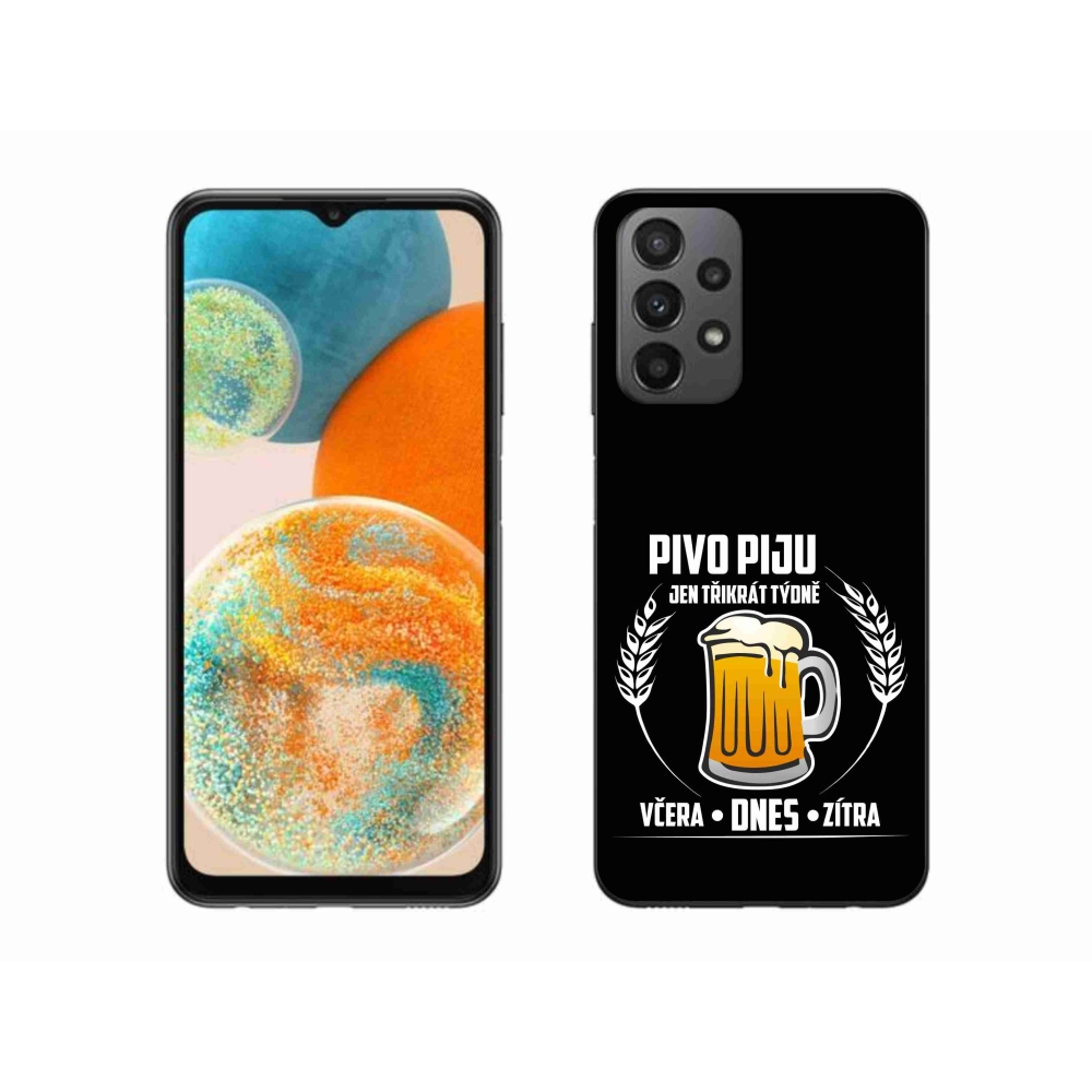 Gél borítás mmCase Samsung Galaxy A23 4G/5G - sör motívum fekete háttérrel