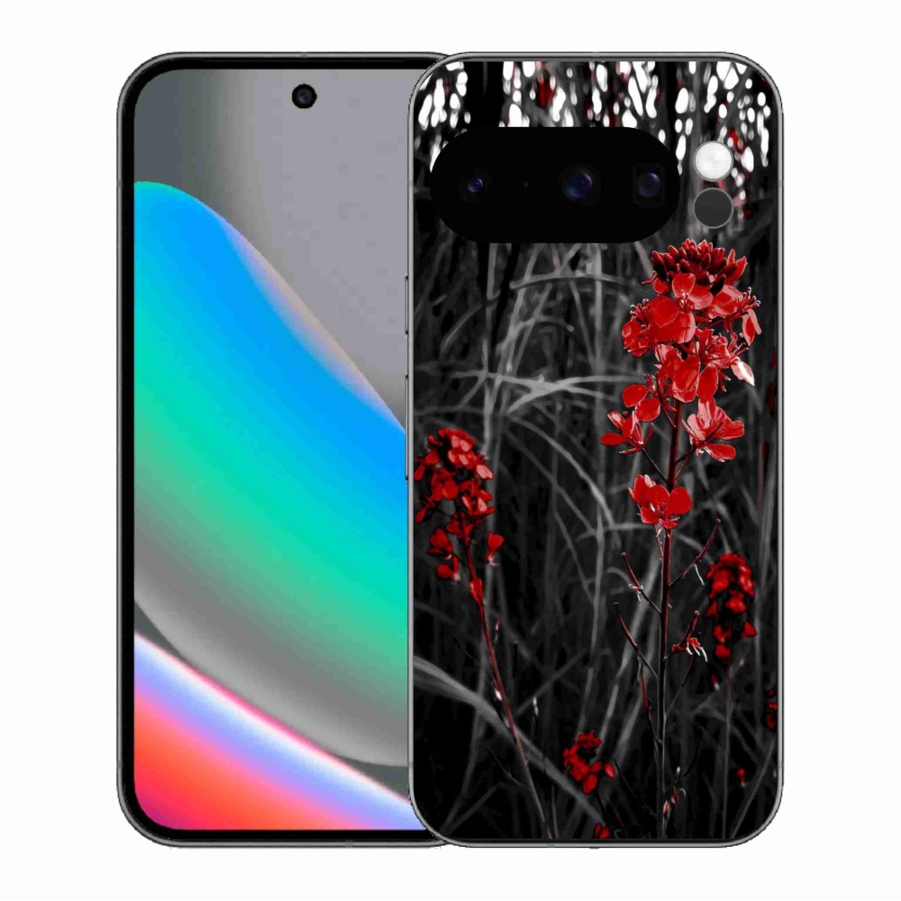 Gél borítás mmCase a Google Pixel 10 Pro számára - piros növény