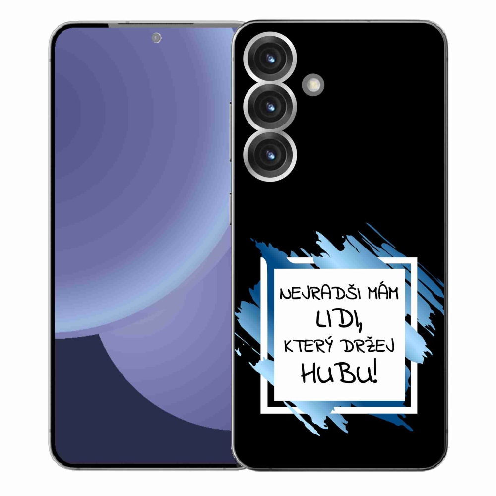 Gél borító mmCase Samsung Galaxy S25+ készülékhez - vicces szöveg 7 fehér és fekete háttérrel