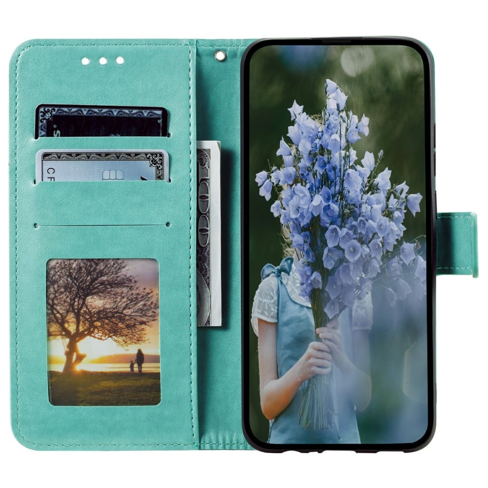 Mandala könyv tok a Xiaomi Redmi Note 14 5G-hez - teal színű