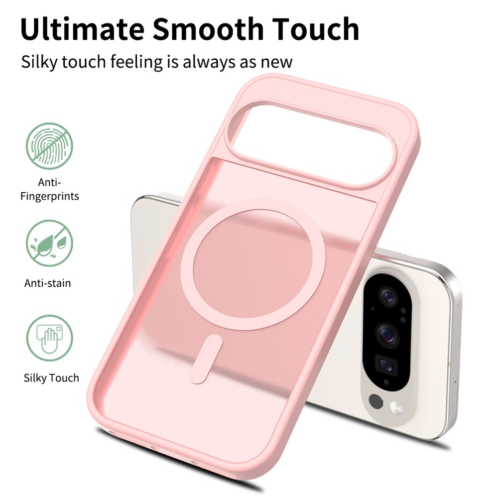 Bőrzselés tok kemény hátlappal és MagSafe támogatással a Google Pixel 10 Pro/Pixel 10 készülékhez - rózsaszínű