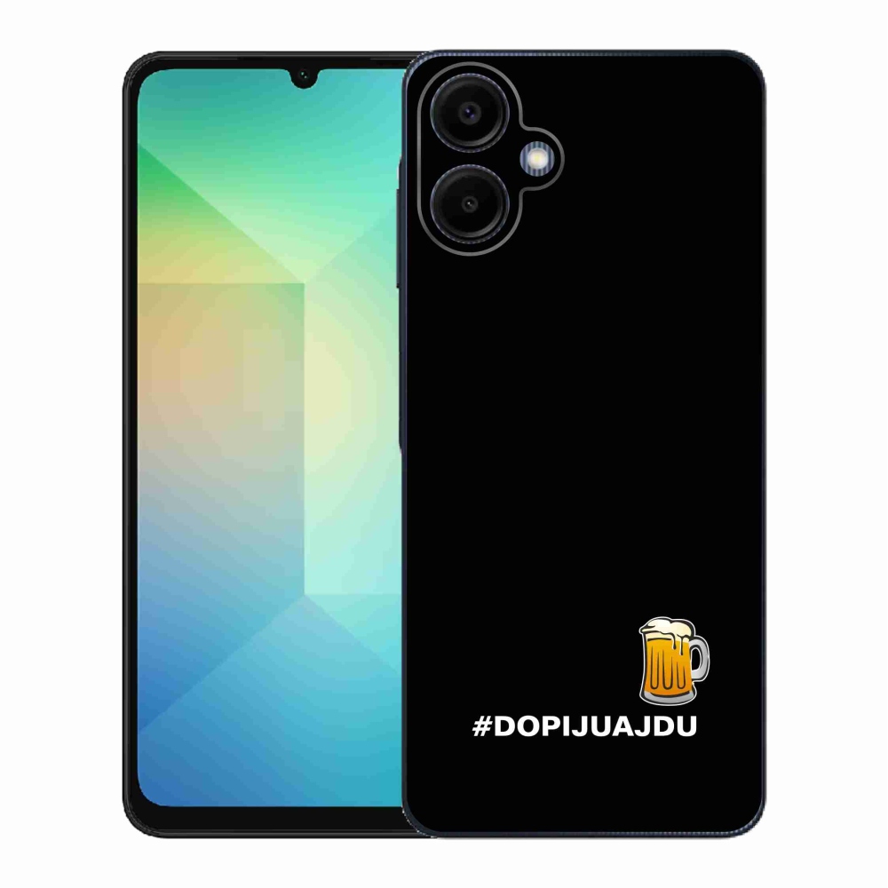 Gél borítás mmCase Samsung Galaxy A06 4G - sör motívum 1 fekete háttérrel