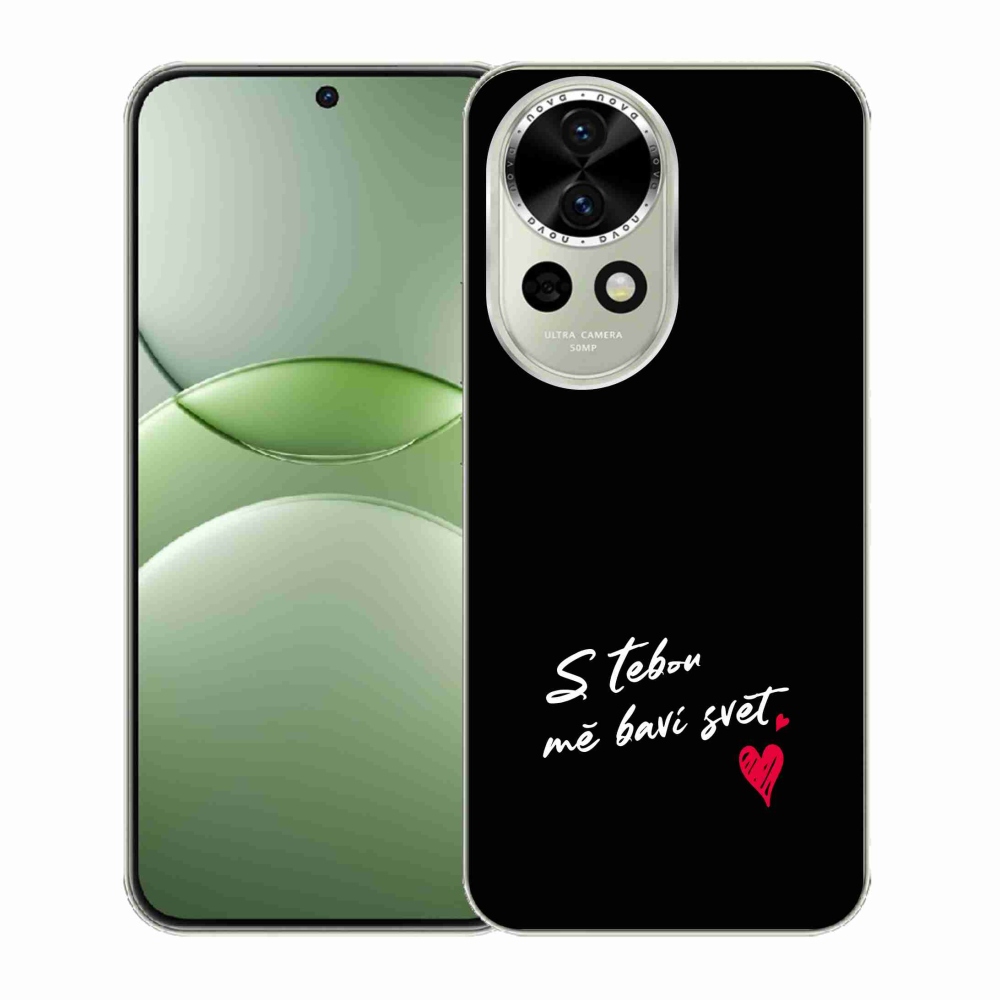 Gél borító mmCase a Huawei Nova 13 5G-n - szerelmes szöveg 1 fekete háttér