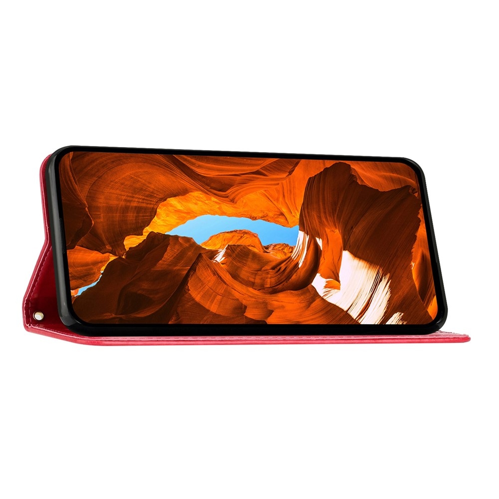 Virágok könyvtáska iPhone 17 készülékhez - piros