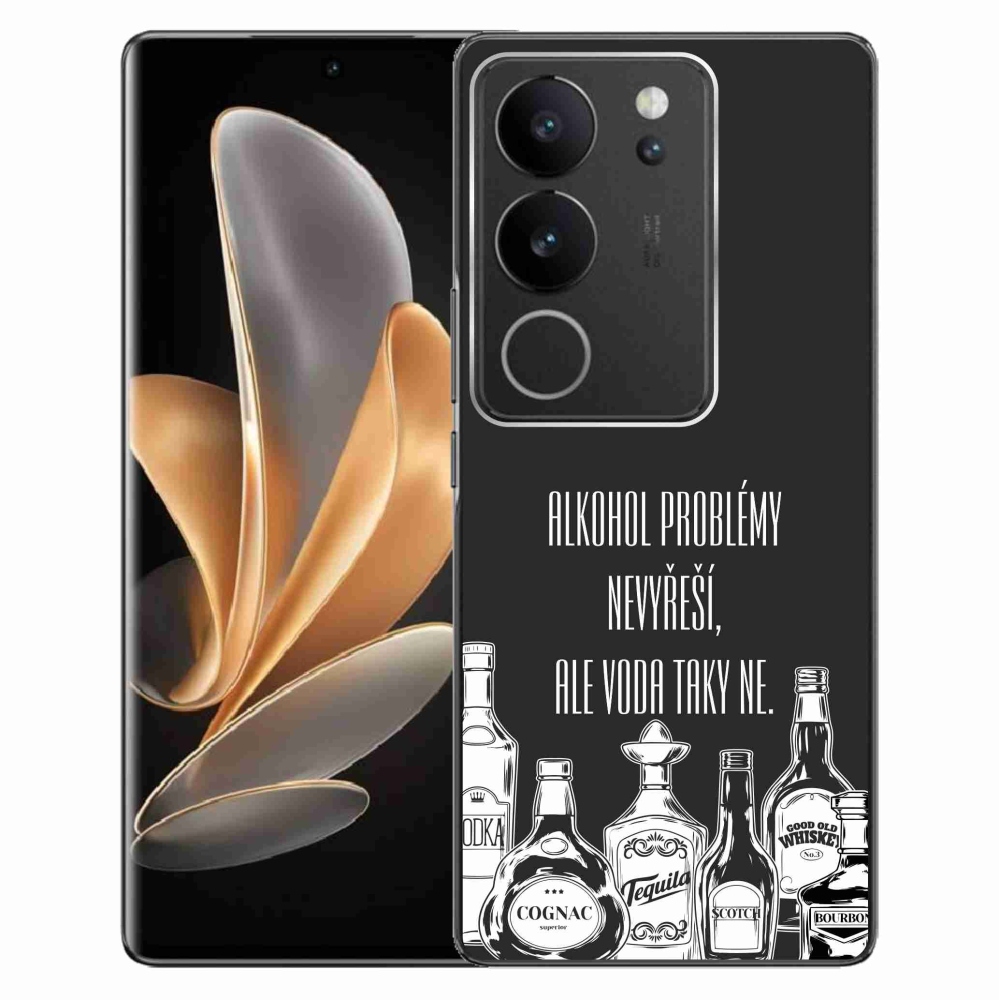 Gél borító mmCase Vivo V29 5G - vicces szöveg fekete háttérrel