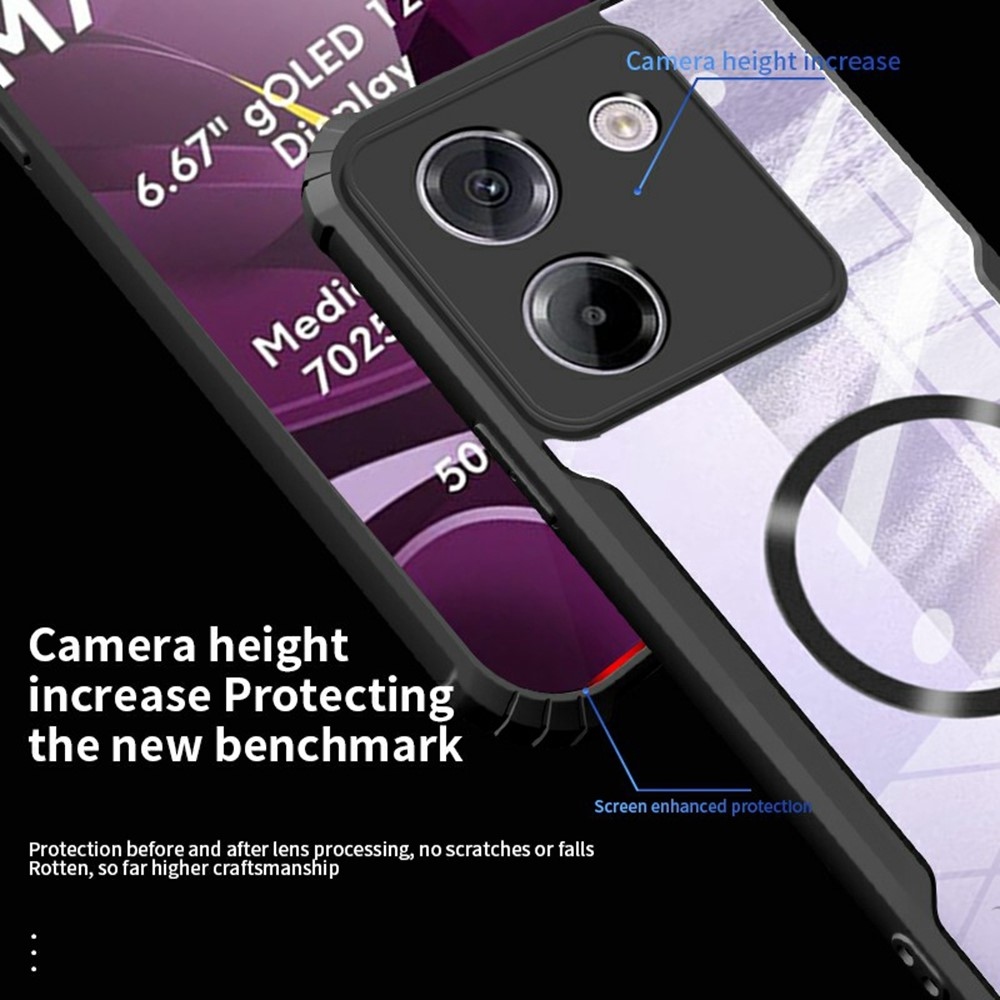 Tartós védőburkolat MagSafe támogatással a Xiaomi Poco M7 Pro 5G készülékhez - fekete