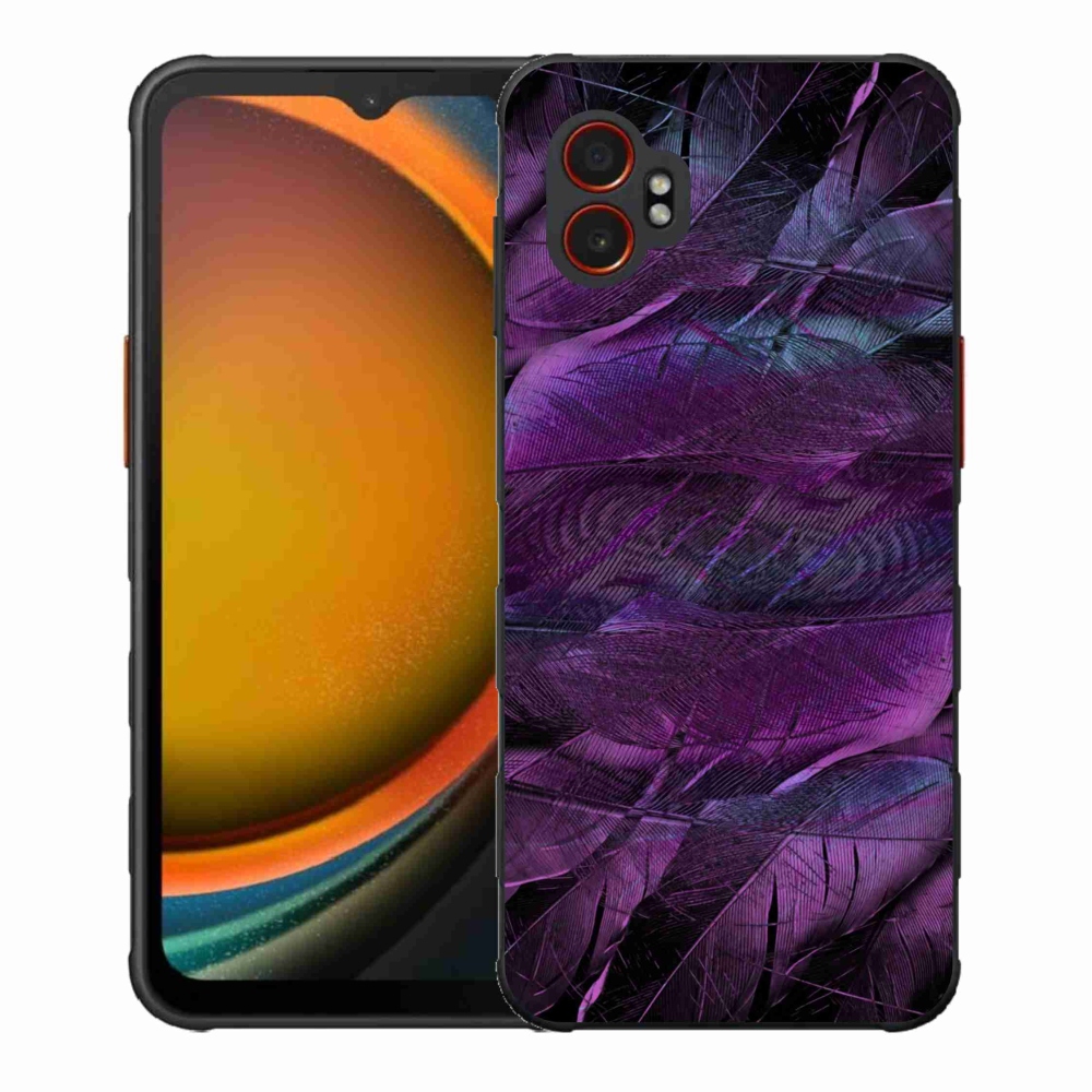 Gél védőhuzat mmCase Samsung Galaxy Xcover 7 Pro készülékhez - lila tollak