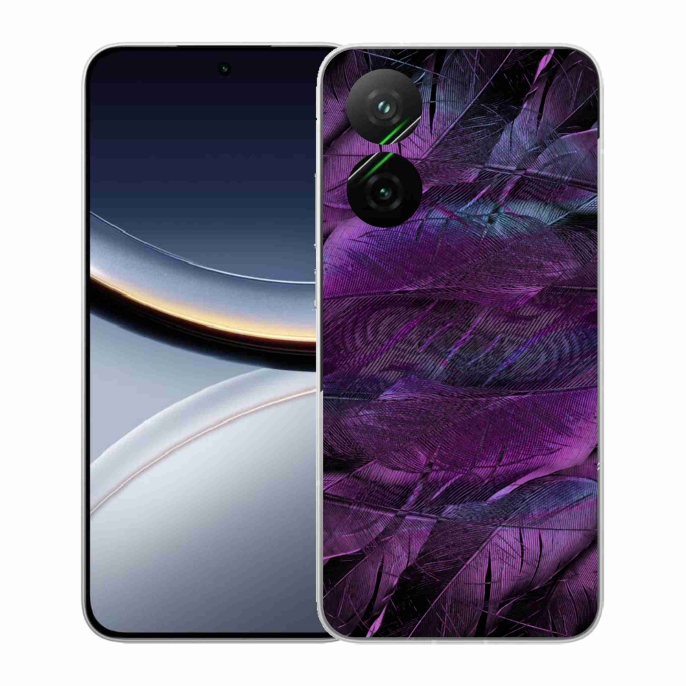 Gél borítás mmCase a Xiaomi Poco F7 5G számára - lila tollak