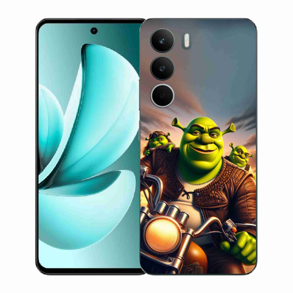 Gél borítás mmCase a Realme C71-hez - Shrek a motorkerékpáron