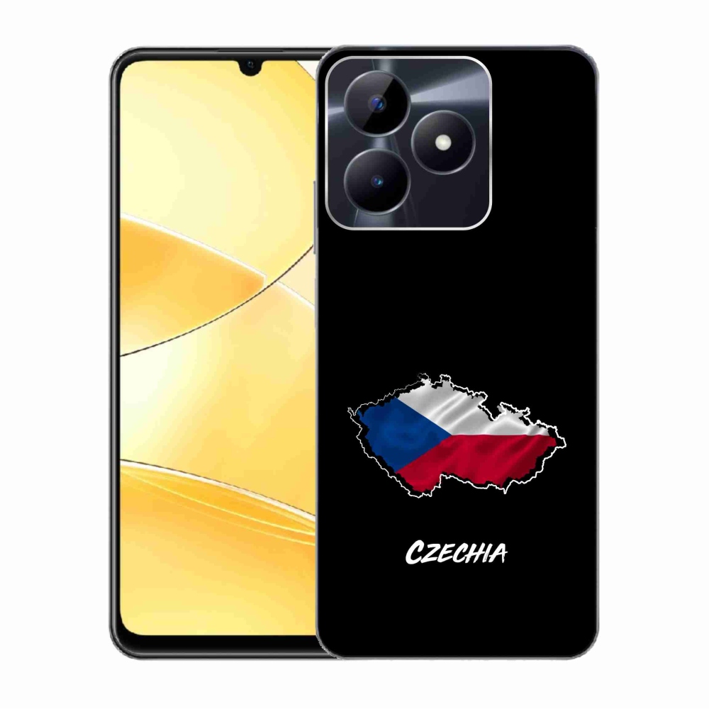 Zselés borító mmCase a Realme C51/C53 készülékhez - Csehország fekete háttér