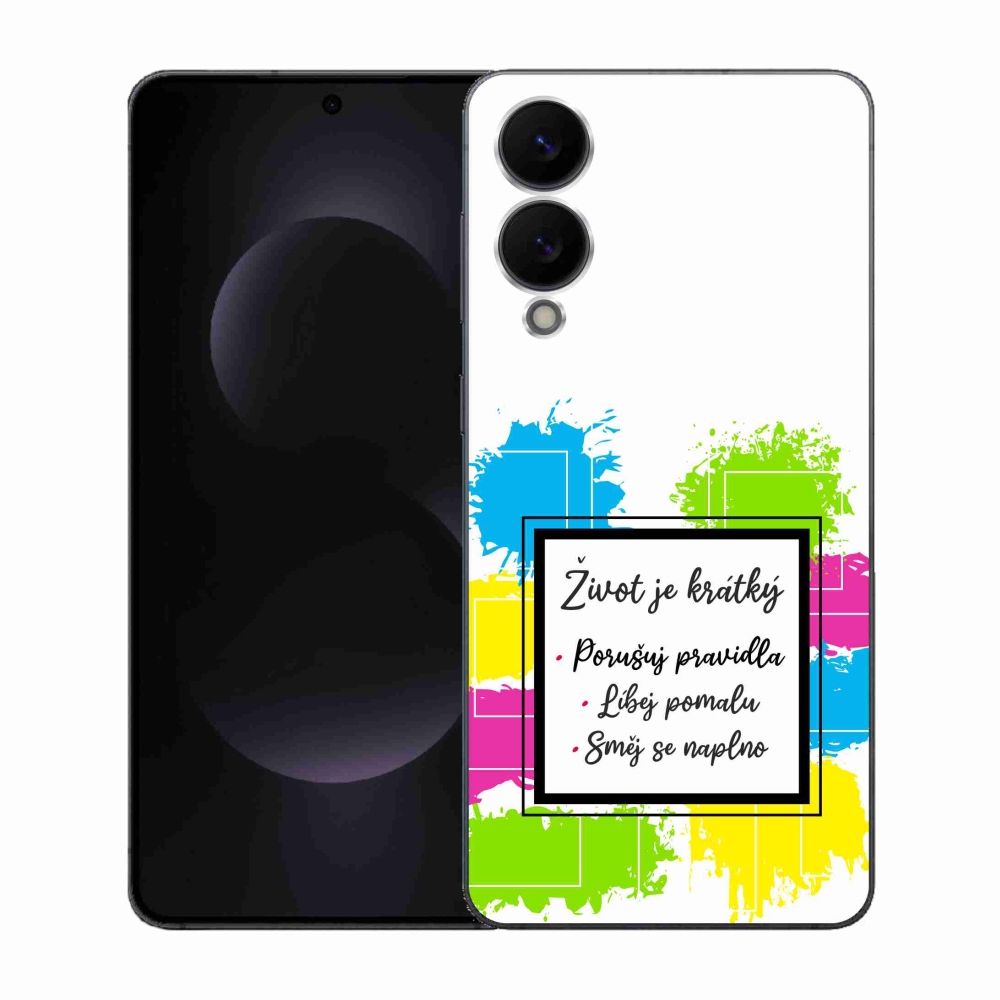 Gél borítás mmCase Samsung Galaxy S25 Edge készülékhez - idézet 5 fehér háttér