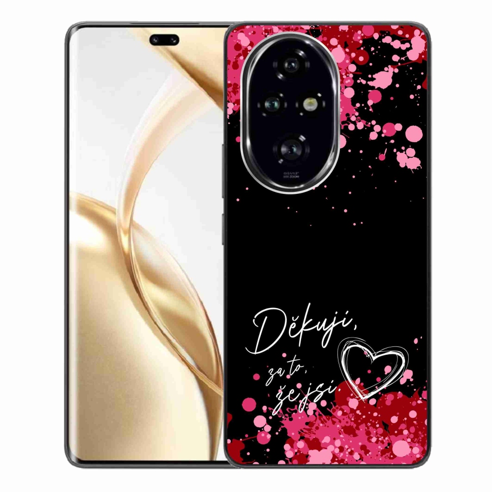 Gél borító mmCase a Honor 200 Pro 5G készülékhez - szerelmes szöveg 2 fekete háttér