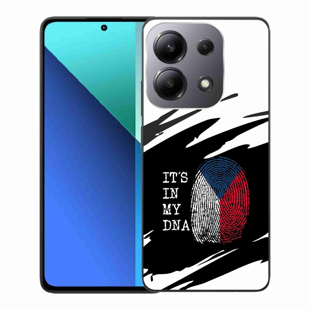 Gél borító mmCase a Xiaomi Redmi Note 13-hoz - zászlós ujjlenyomat fekete és fehér háttérrel