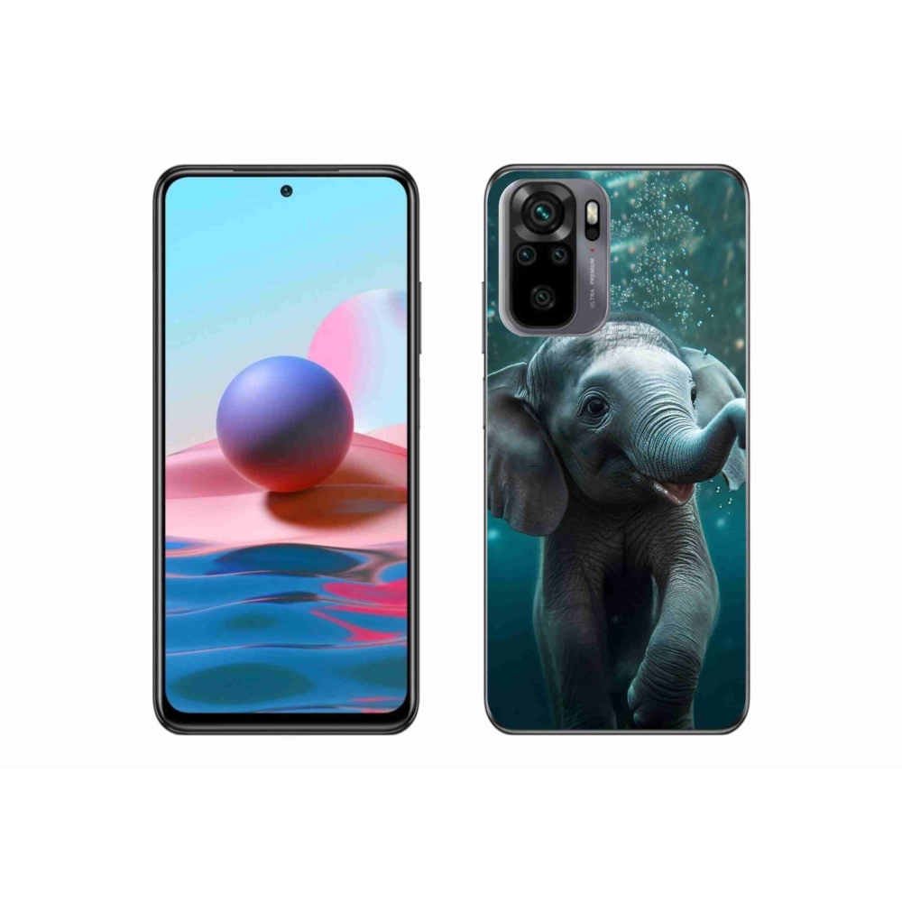Zselés borítás mmCase a Xiaomi Redmi Note 10 4G-hez - elefánt a víz alatt