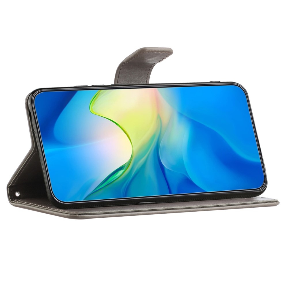 Virágos könyv tok Samsung Galaxy Xcover 7 készülékhez - szürke