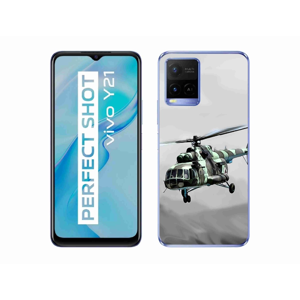 Gél borítás mmCase a Vivo Y21/Y21s/Y33s készülékhez - katonai helikopter