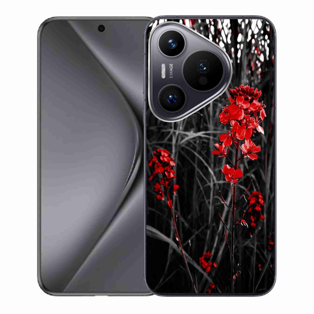 Gél borító mmCase a Huawei Pura 70 - piros növényhez