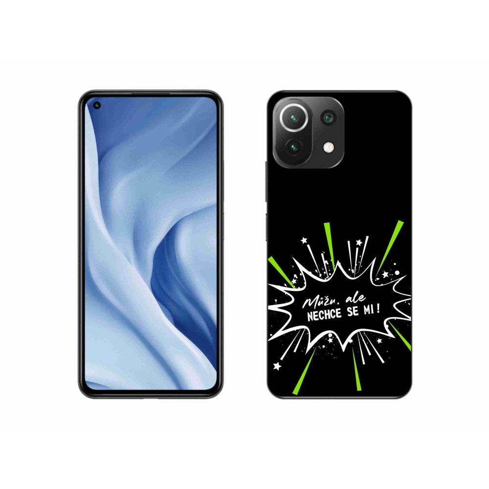 Gél borító mmCase a Xiaomi Mi 11 Lite 4G/5G készülékhez - vicces szöveg 11 fekete háttérrel