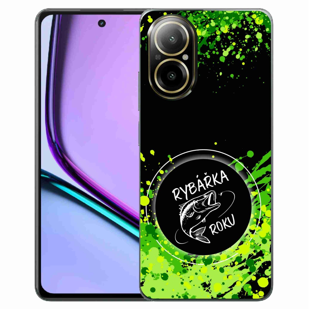 Gél borító mmCase a Realme C67 készülékhez - az év halásznője fekete háttérrel