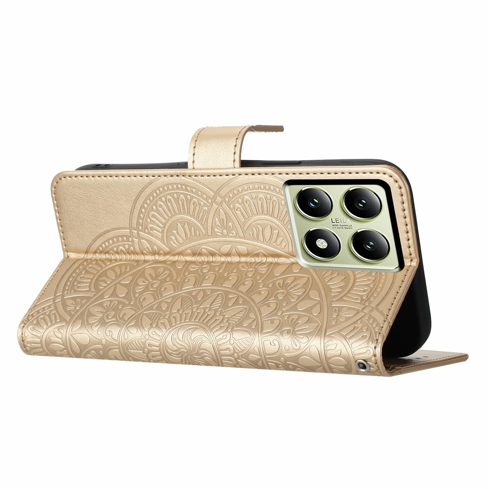 Mandala könyv tok Xiaomi 15T Pro-hoz - arany színű