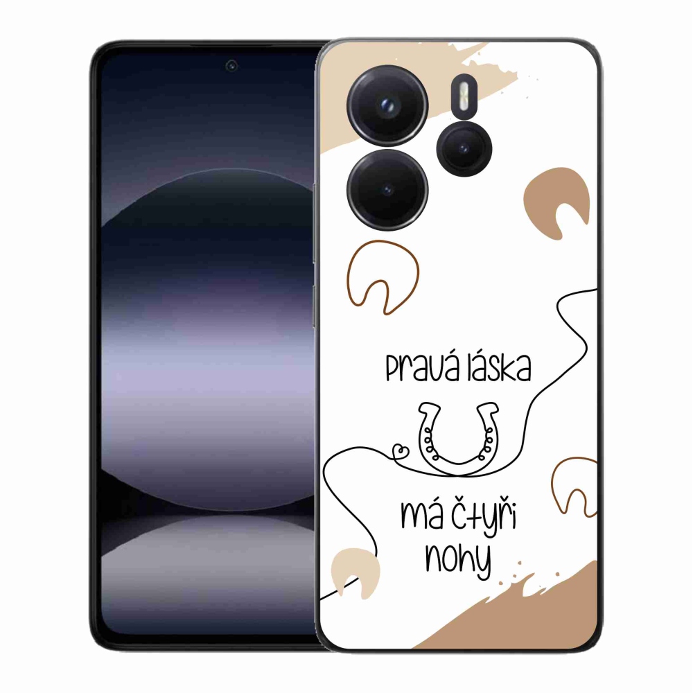 Gél borítás mmCase a Xiaomi Redmi Note 14-hez - ló motívum fehér háttérrel