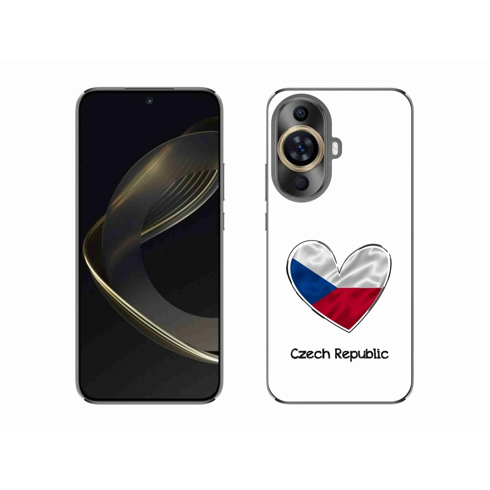 Gél borító mmCase a Huawei Nova 11 - zászló szív fehér háttérrel