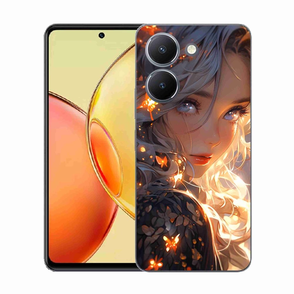 Gél borító mmCase a Vivo Y36-hoz - lány és pillangók