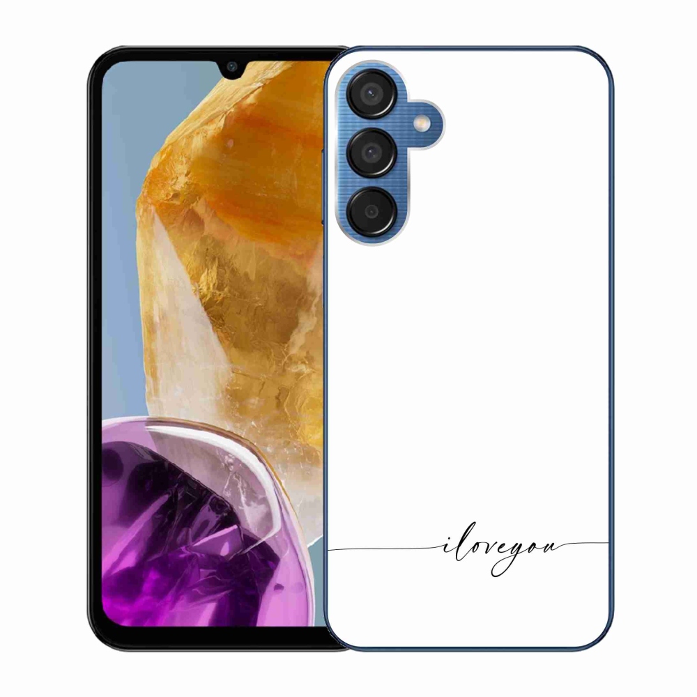 Gél borító mmCase Samsung Galaxy M15 5G - I love you fehér háttérrel