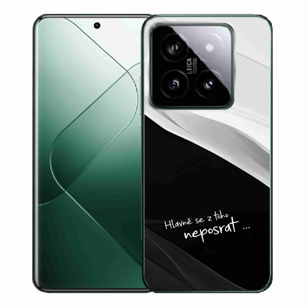 Gél borító mmCase a Xiaomi 14 Pro-hoz - vicces szöveg 13 fekete és fehér háttérrel