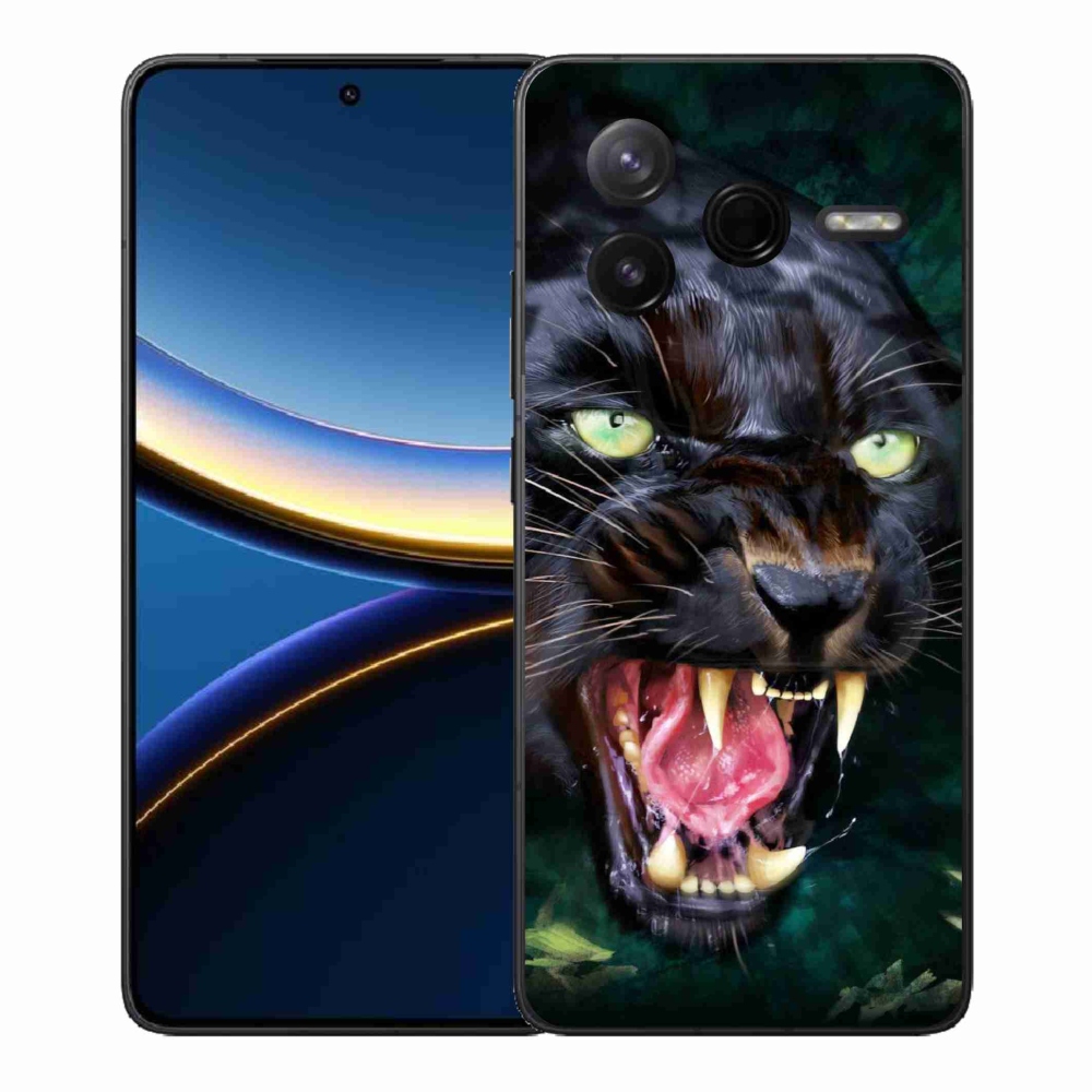 Gél borítás mmCase a Xiaomi Poco F7 Pro számára - dühös fekete párduc