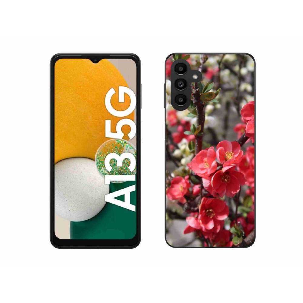 Gél borítás mmCase Samsung Galaxy A13 5G - piros virágok