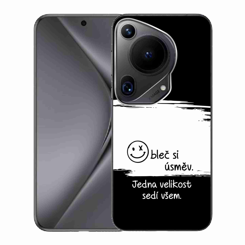 Gél borító mmCase a Huawei Pura 70 Ultra készülékhez - vicces szöveg 8 fekete-fehér háttérrel