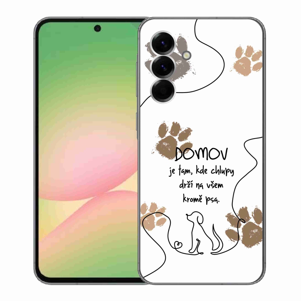 Gél borítás mmCase Samsung Galaxy A56 5G - kutya motívum fehér háttérrel