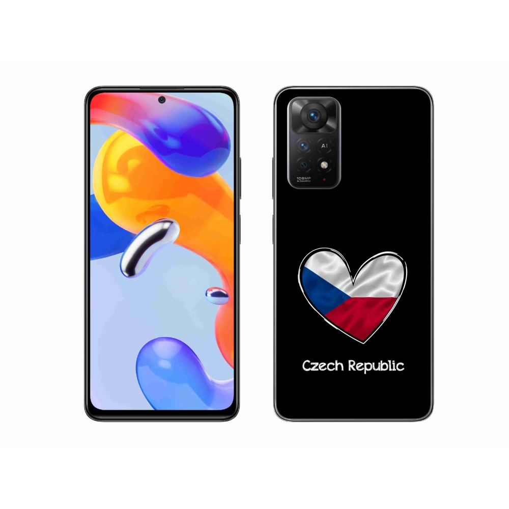 Gél borítás mmCase a Xiaomi Redmi Note 11 Pro 4G/5G-hez - szív zászló fekete háttérrel