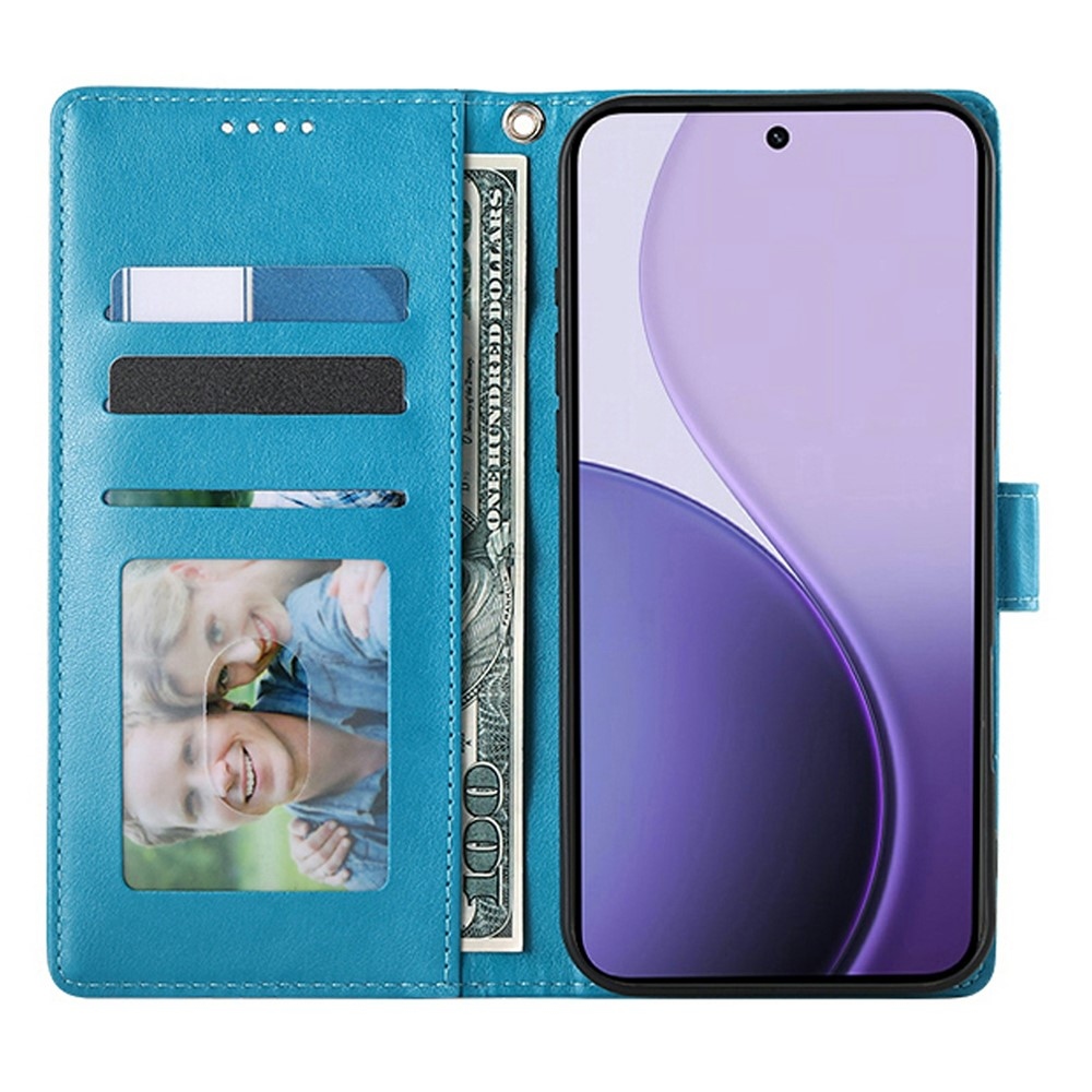 Virágos könyvtáska Xiaomi Redmi 15 5G (169mm) - kék