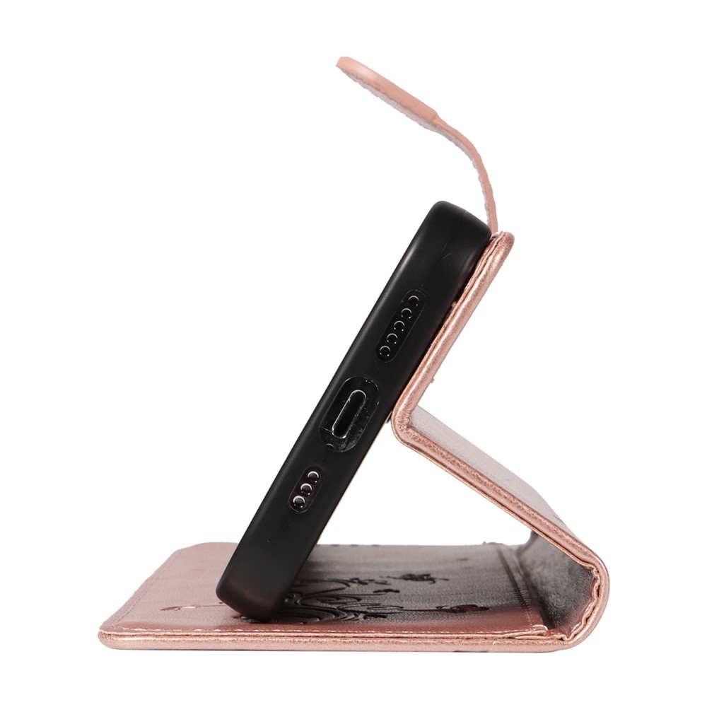 Virágos könyv tok Xiaomi Redmi Note 13-hoz - rózsa arany