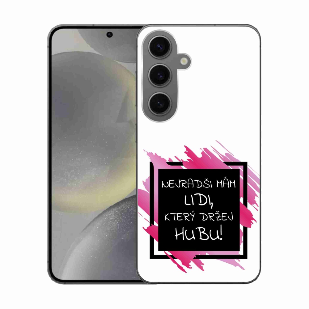 Gél borító mmCase Samsung Galaxy S24 készülékhez - vicces szöveg 7 fekete-fehér háttérrel