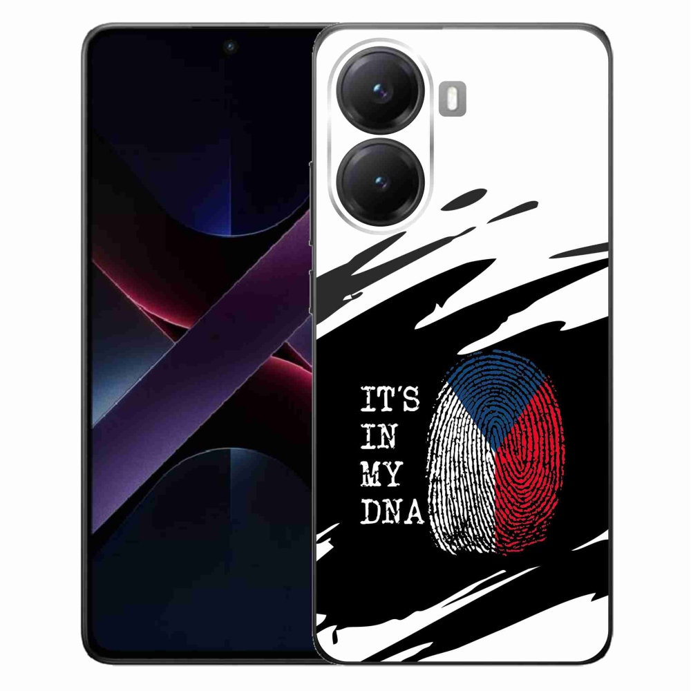 Gél borító mmCase a Xiaomi Poco X7 Pro 5G - zászló ujjlenyomat fekete és fehér háttérrel