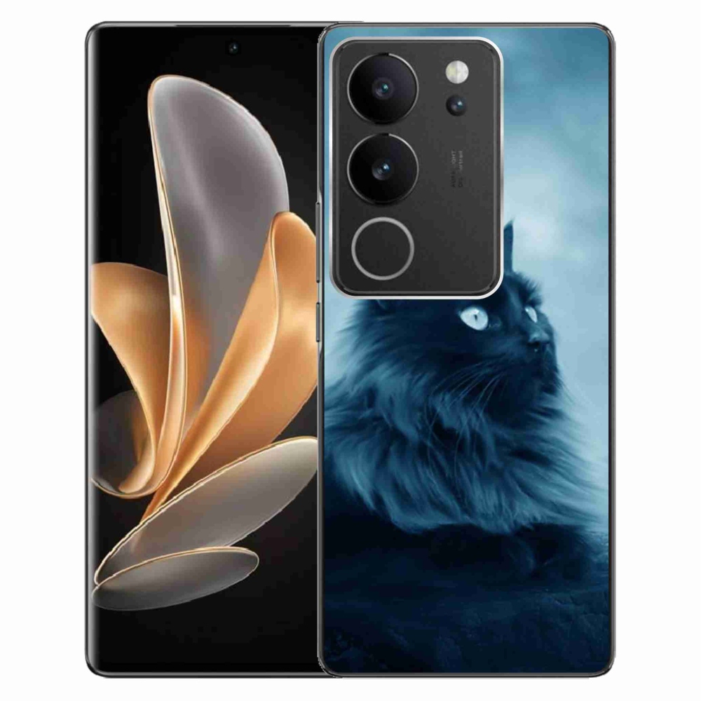 Gél tok mmCase a Vivo V29 5G-hez - fekete cat 1