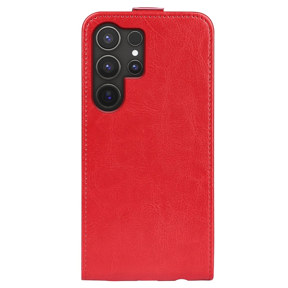 Függőleges könyvtáska Samsung Galaxy S25 Ultra készülékhez - piros