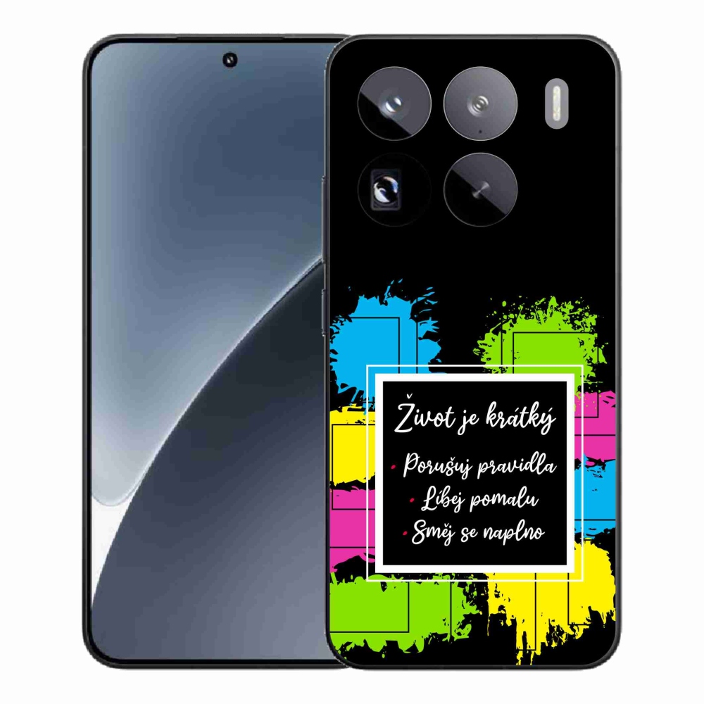 Gél borítás mmCase a Xiaomi 15 Pro-hoz - Idézet 5 fekete háttérrel