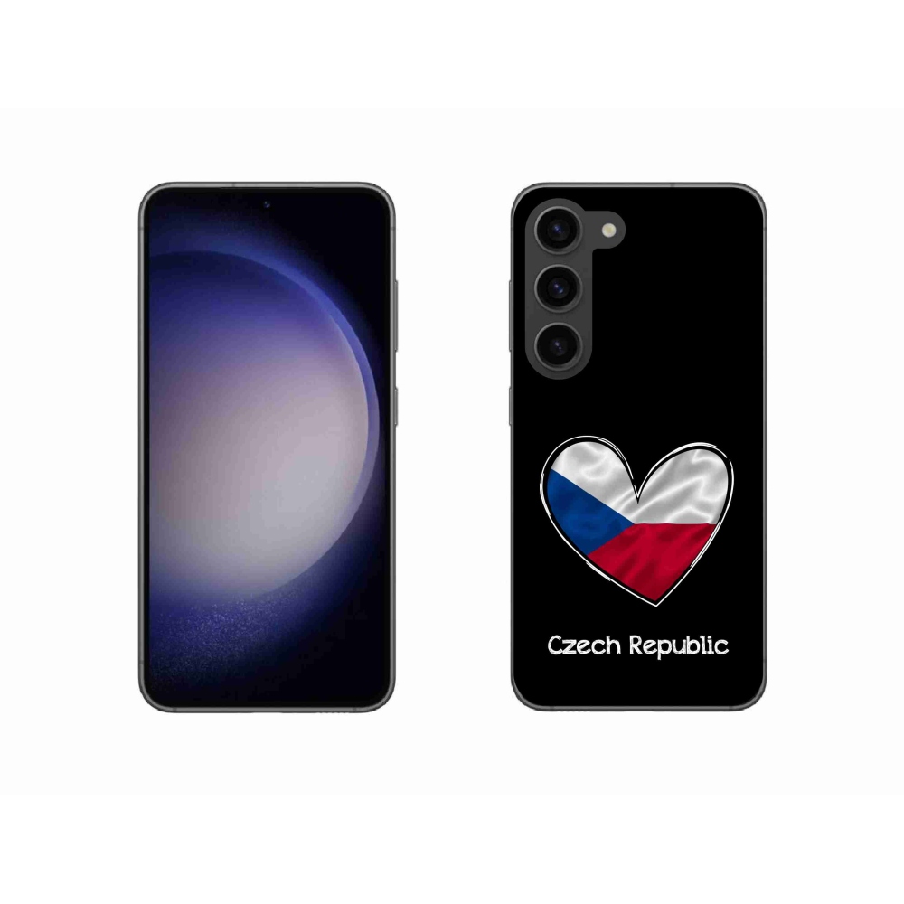 Zselés borítás mmCase Samsung Galaxy S23 5G - zászlós szív fekete háttérrel