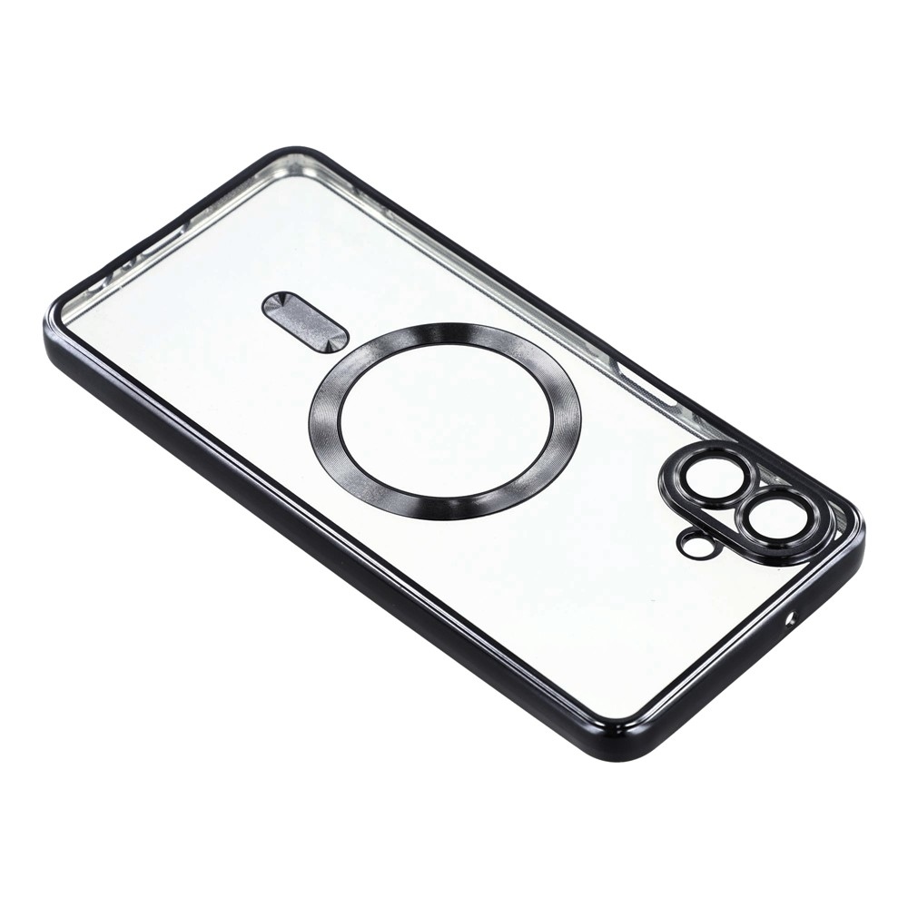 Átlátszó tok kameravédelemmel és MagSafe támogatással Samsung Galaxy A07 4G készülékhez - fekete