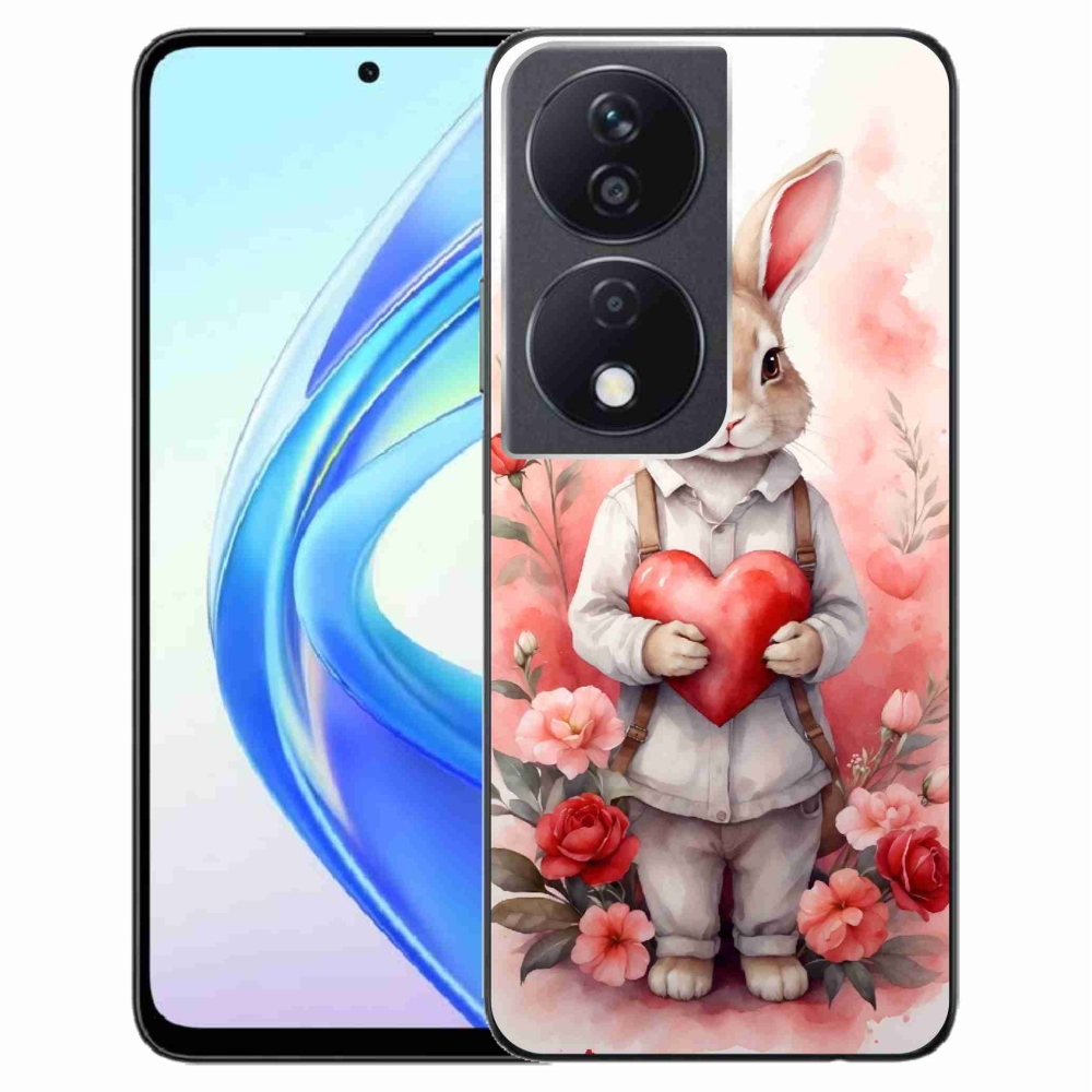 Zselés borítás mmCase a Honor X7b/Honor 90 Smart - nyúl szívvel