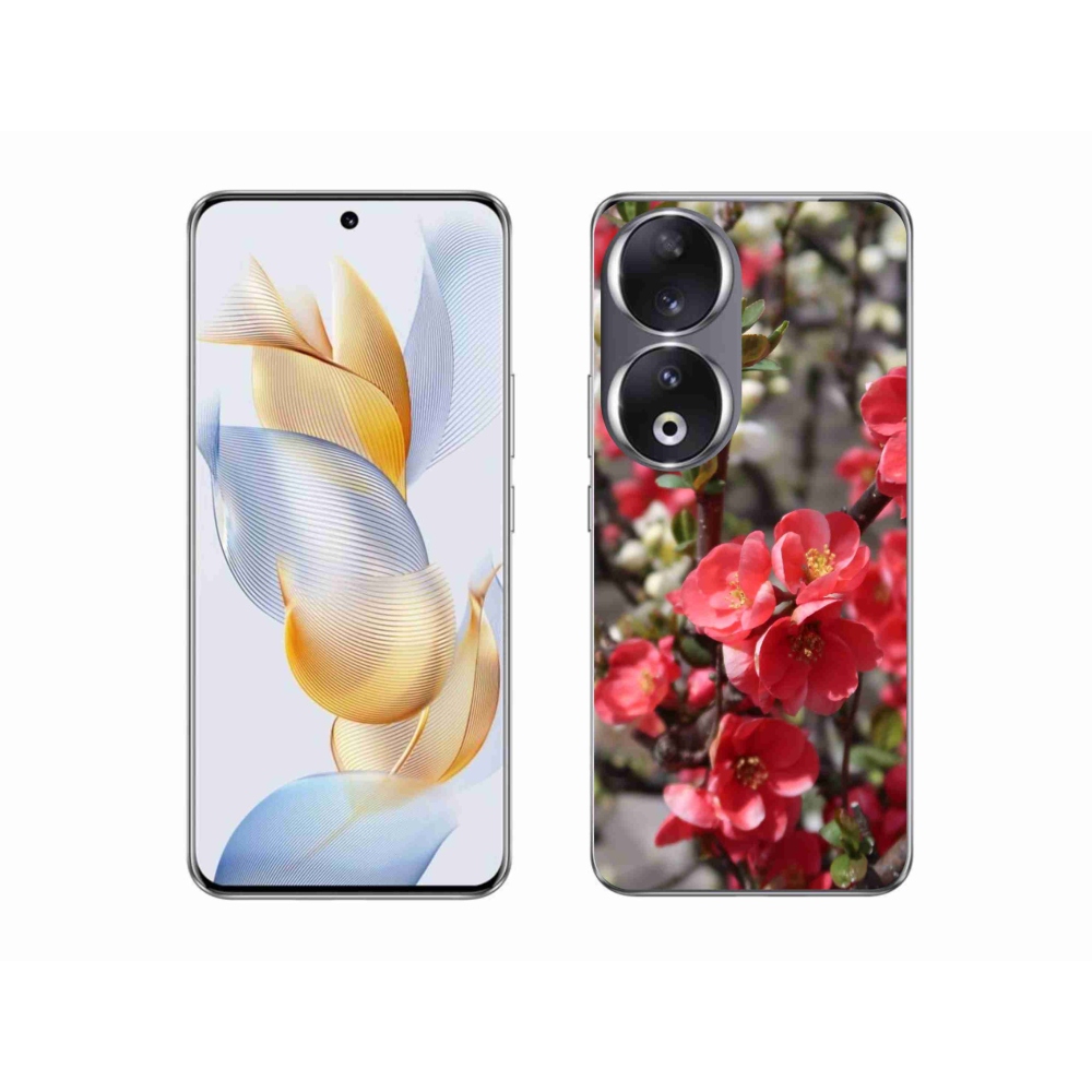 Zselés borító mmCase a Honor 90-hez - piros virágok